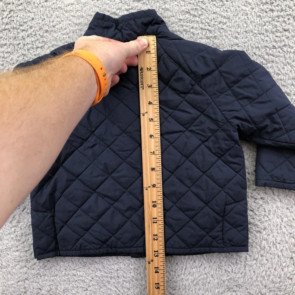 Polo Ralph Lauren Jacket Infant 18M Blue Quilted Full Zip Logo Pockets Winter